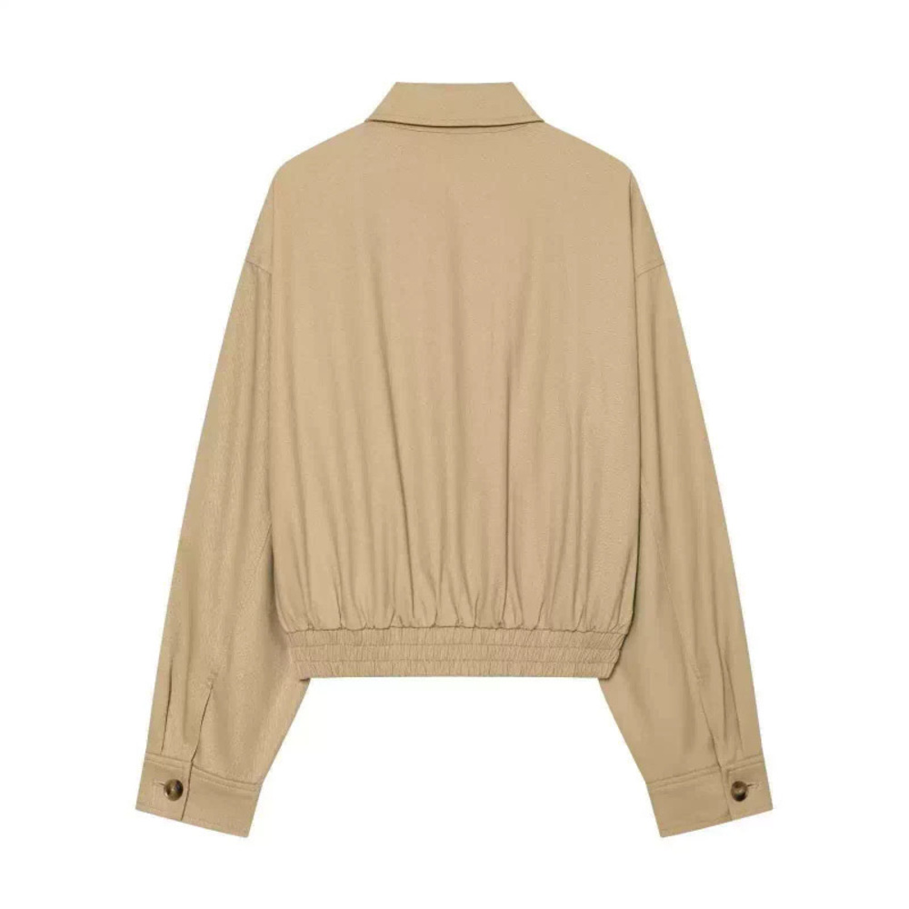 ZARA Fall Minimalist Versatile Waist Cropped Zip Jacket